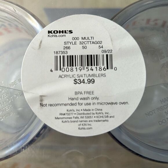 NEW … CELEBRATE TOGETHER “Americana” Set Of 4 Acrylic Tumblers - Picture 6 of 6